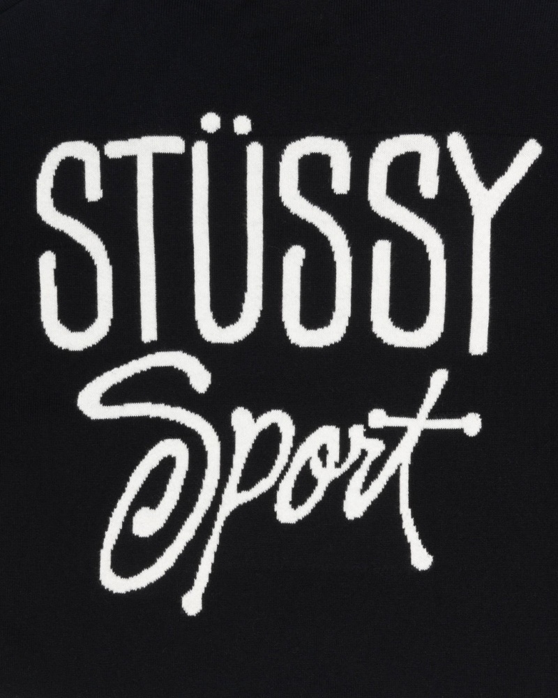 Stussy Hockey Swetry - Unisex Sweaters Czarne | PPLQX32701