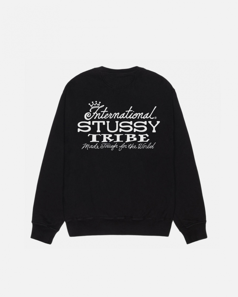 Stussy IST Crew Pigment Dyed - Unisex Hoodies Czarne | PLCIF29097