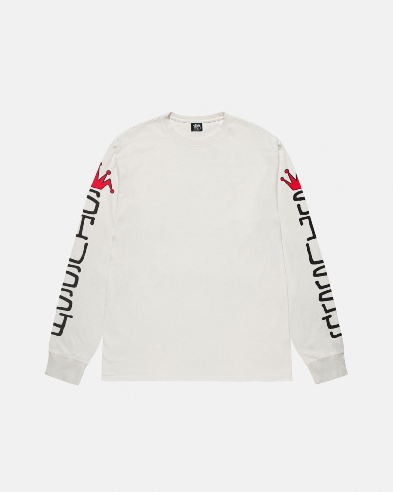 Stussy Jumbo LS Tee Pigment Dyed - Unisex Longsleeve Beżowe | YPLGT13329