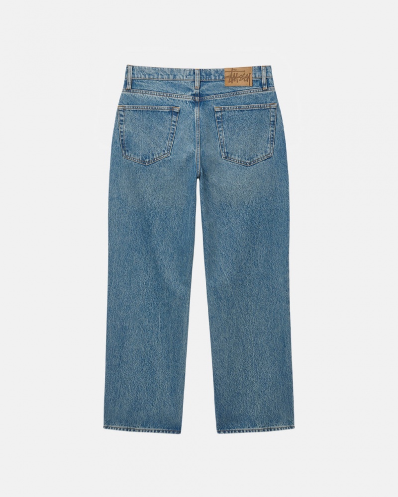 Stussy Klasyczne Jean Denim - Unisex Denim Niebieskie | FPLUI19904