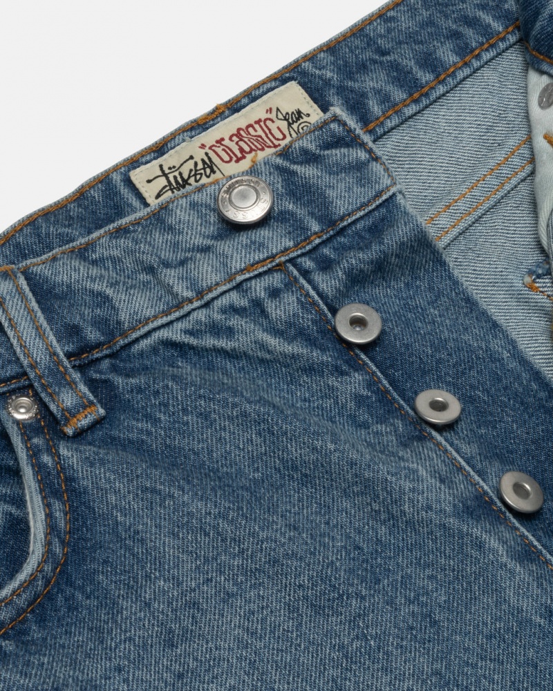 Stussy Klasyczne Jean Denim - Unisex Denim Niebieskie | FPLUI19904