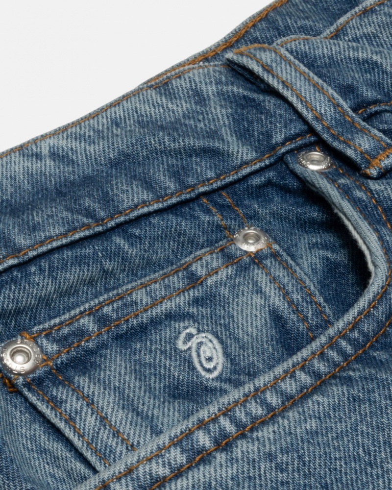 Stussy Klasyczne Jean Denim - Unisex Denim Niebieskie | FPLUI19904