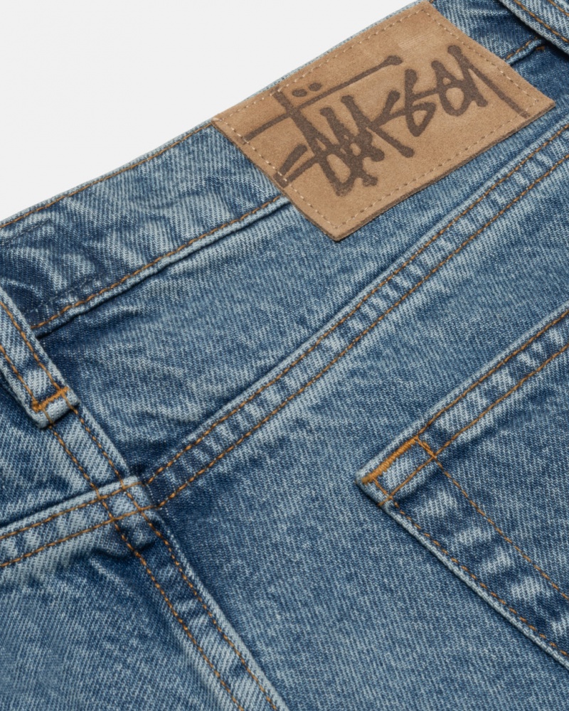 Stussy Klasyczne Jean Denim - Unisex Denim Niebieskie | FPLUI19904