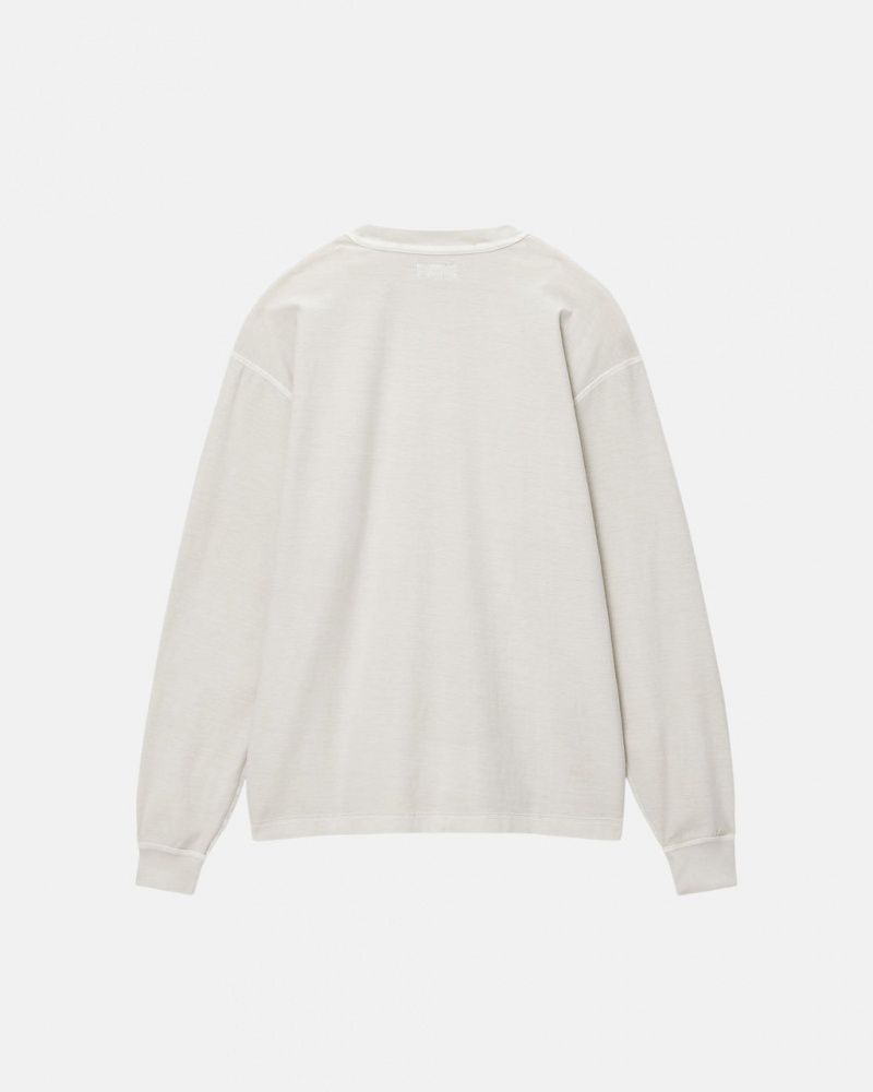 Stussy Lazy LS Tee - Unisex Longsleeve Beżowe | SPLVO32617