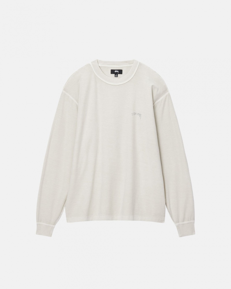 Stussy Lazy LS Tee - Unisex Longsleeve Beżowe | SPLVO32617