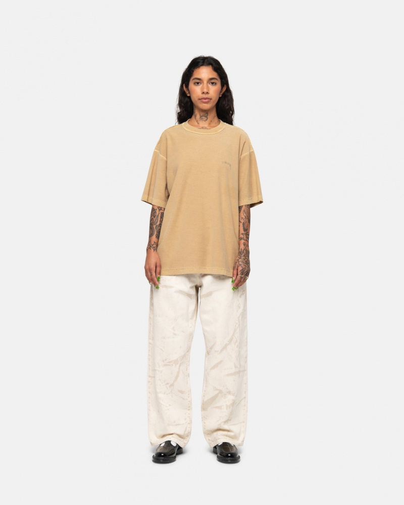 Stussy Lazy Tee - Unisex Longsleeve T-Shirts Złote | APLDF79126