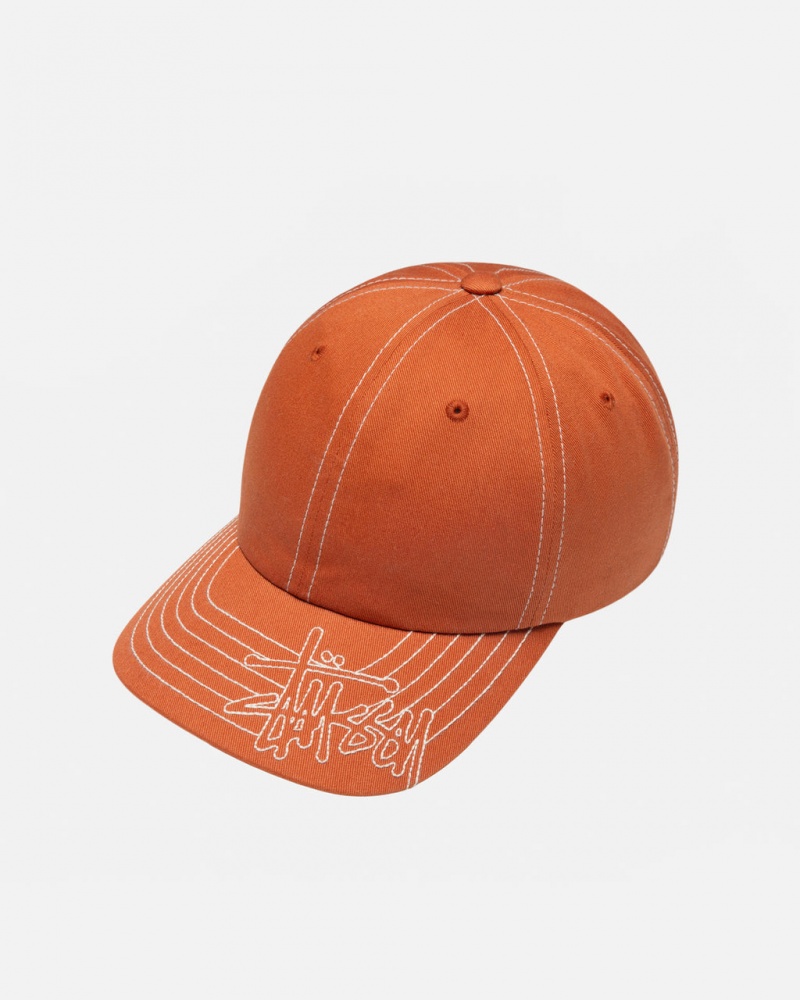 Stussy Low Pro Basic Stitch Strapback - Unisex Pomarańczowe | APLDF13261