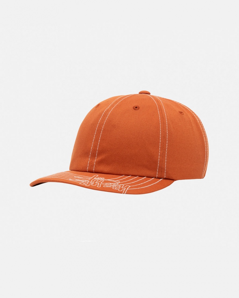 Stussy Low Pro Basic Stitch Strapback - Unisex Pomarańczowe | APLDF13261