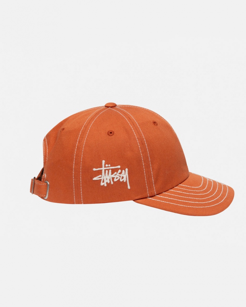 Stussy Low Pro Basic Stitch Strapback - Unisex Pomarańczowe | APLDF13261