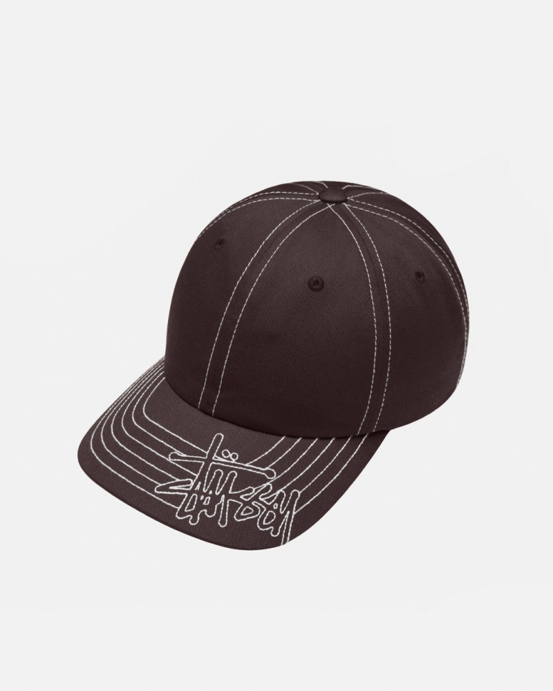 Stussy Low Pro Basic Stitch Strapback - Unisex Brązowe | BPLSD86125