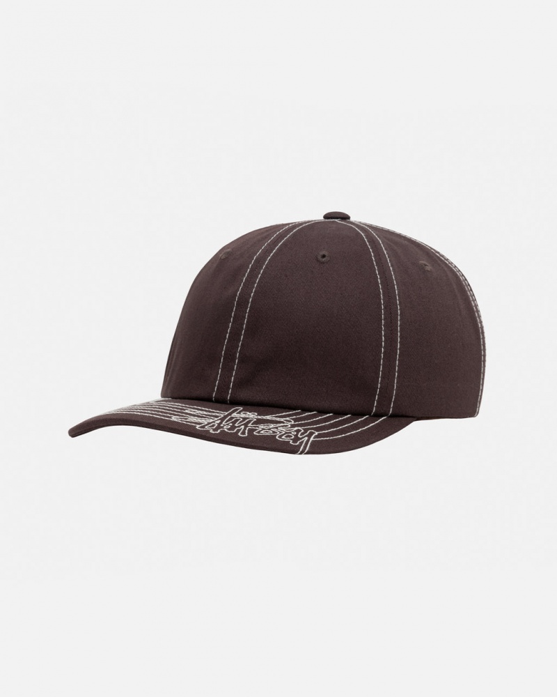 Stussy Low Pro Basic Stitch Strapback - Unisex Brązowe | BPLSD86125