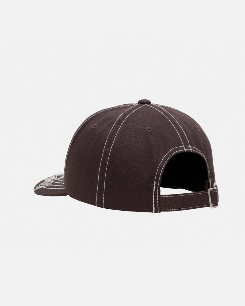 Stussy Low Pro Basic Stitch Strapback - Unisex Brązowe | BPLSD86125