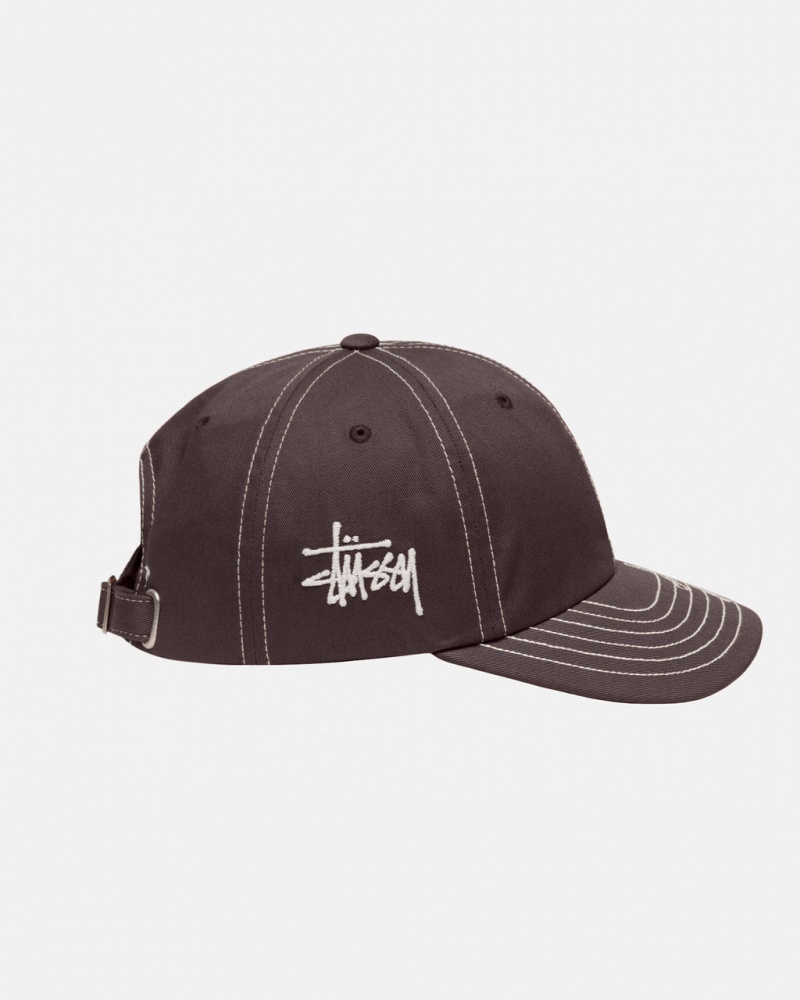 Stussy Low Pro Basic Stitch Strapback - Unisex Brązowe | BPLSD86125