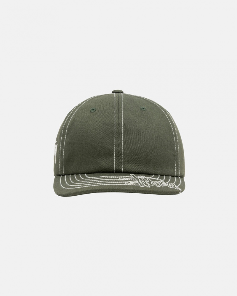 Stussy Low Pro Basic Stitch Strapback - Unisex Oliwkowe | XPLGW64070