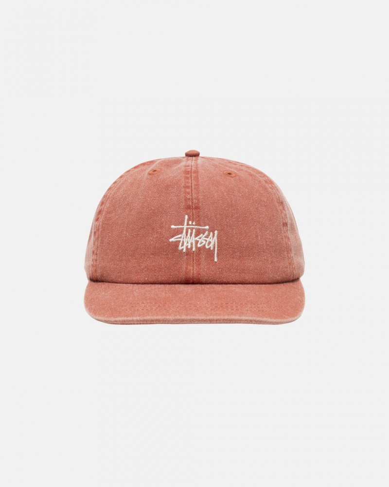 Stussy Low Pro Basic Washed Strapback - Unisex Brązowe | MPLFT78567