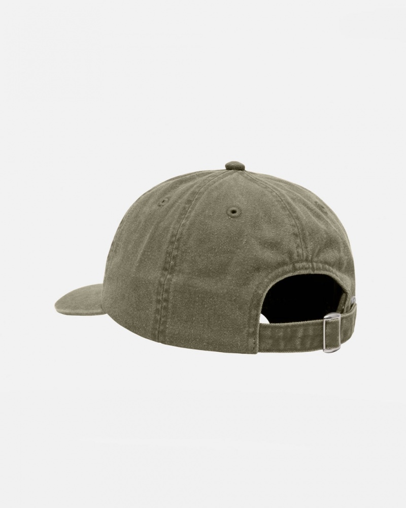 Stussy Low Pro Basic Washed Strapback - Unisex Oliwkowe | PLQAV85694