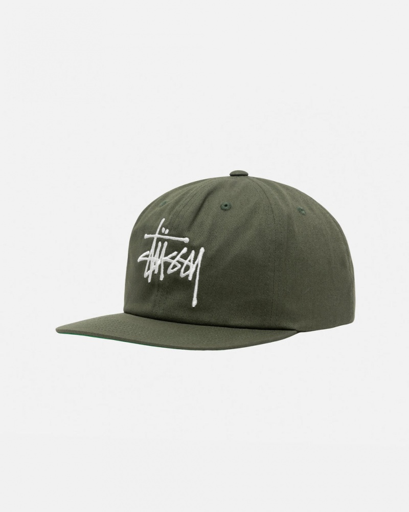 Stussy Mid-Depth Basic Strapback - Unisex Oliwkowe | APLDF48028