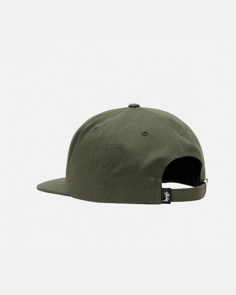 Stussy Mid-Depth Basic Strapback - Unisex Oliwkowe | APLDF48028