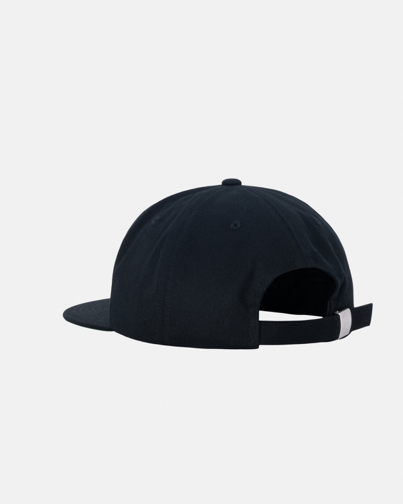 Stussy Mid-Depth Stu Arch Strapback - Unisex Czarne | GPLUC43550