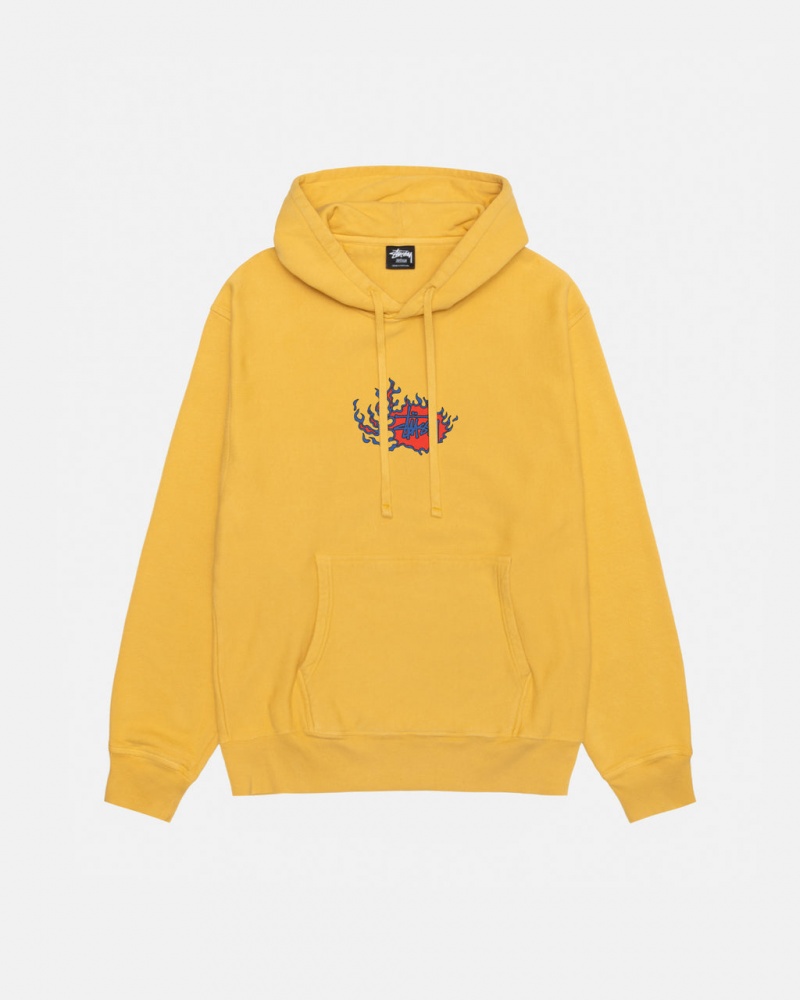 Stussy Mosaic Dragon Hoodie Pigment Dyed - Unisex Hoodies Pomarańczowe | APLDF55175