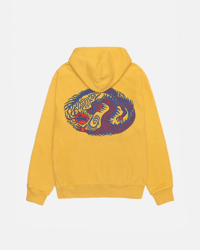 Stussy Mosaic Dragon Hoodie Pigment Dyed - Unisex Hoodies Pomarańczowe | APLDF55175