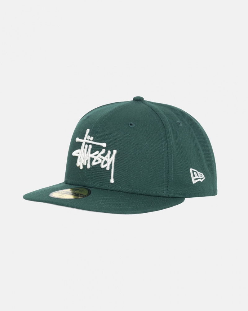 Stussy New Era 59Fifty Authentic - Unisex Zielone | ZPLMJ27207