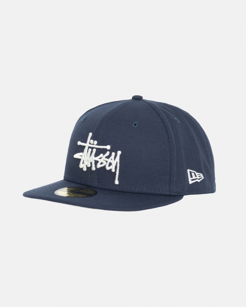 Stussy New Era 59Fifty Authentic - Unisex Granatowe | PLDYB34050