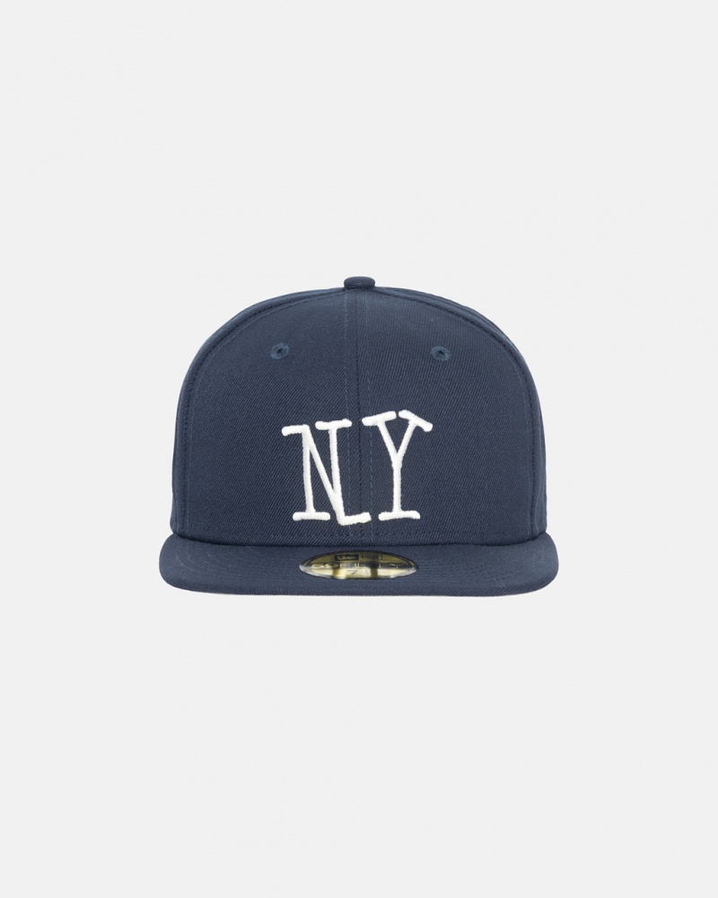 Stussy New Era 59Fifty Ny - Unisex Granatowe | PLCIF70978