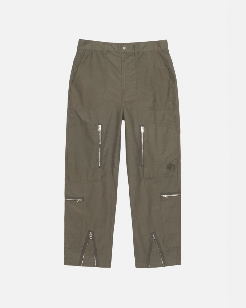 Stussy Nyco Flight Pant - Unisex Jeans Pants Oliwkowe | BPLSD89518