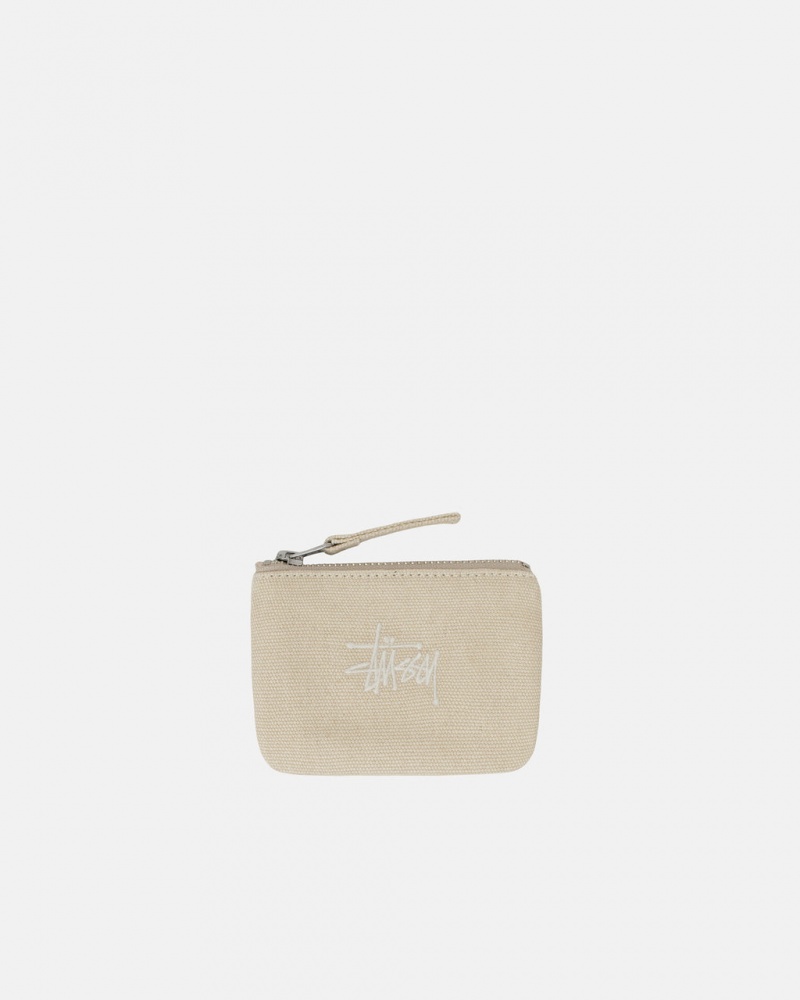 Stussy Płócienne Coin Pouch - Unisex Bags Beżowe | PLZDE30628