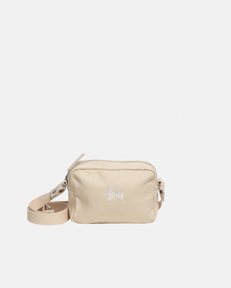 Stussy Płócienne Side Pouch - Unisex Bags Beżowe | PPLQX66902