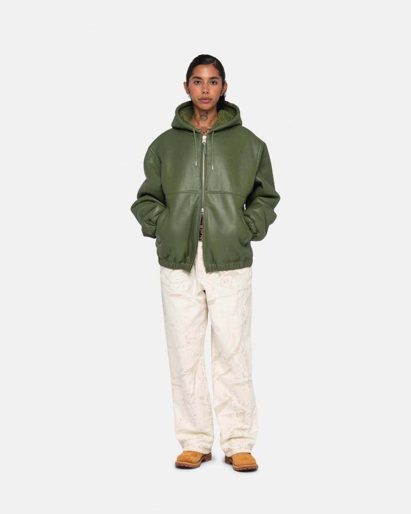 Stussy Robocze Jacket Shearling - Unisex Jackets Zielone | YPLGT76918