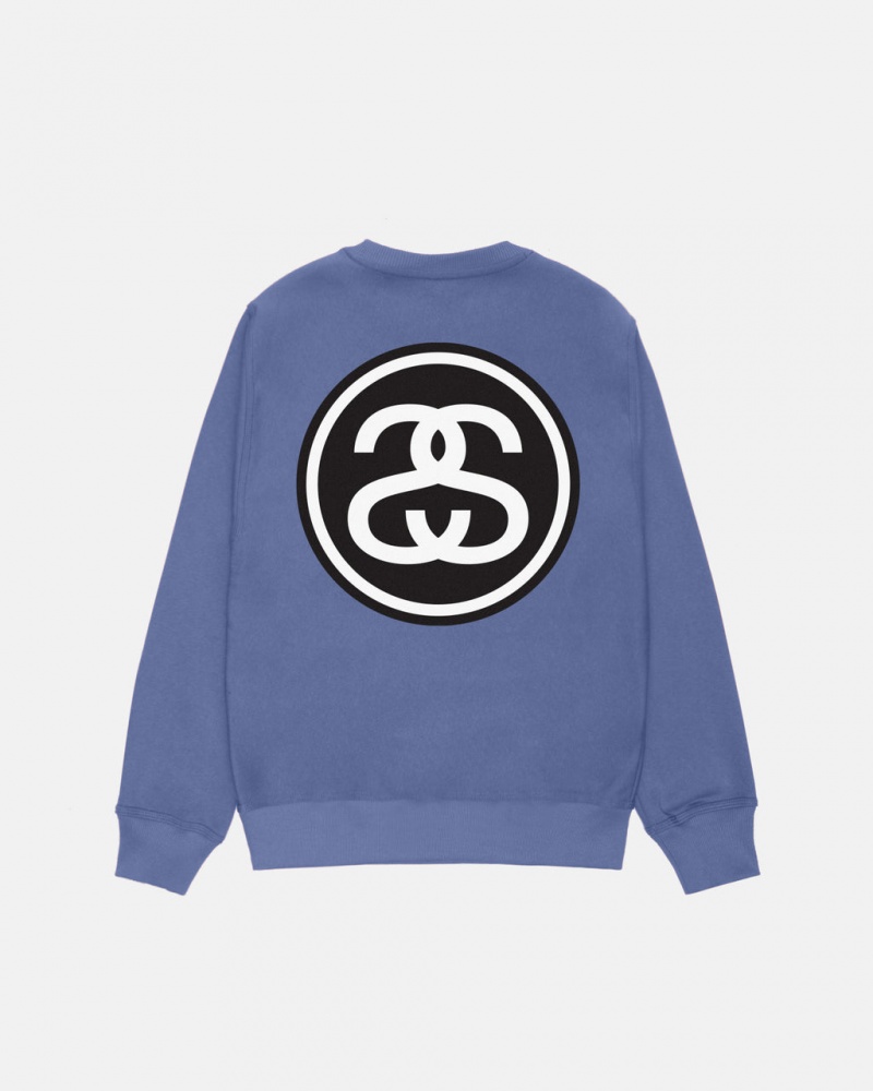 Stussy SS-Link Crew - Unisex Hoodies Niebieskie | PLZPD12859