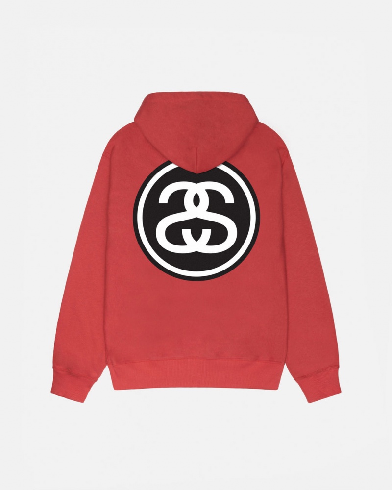 Stussy SS-Link Zip Hoodie - Unisex Hoodies Czerwone | PLZPD65552