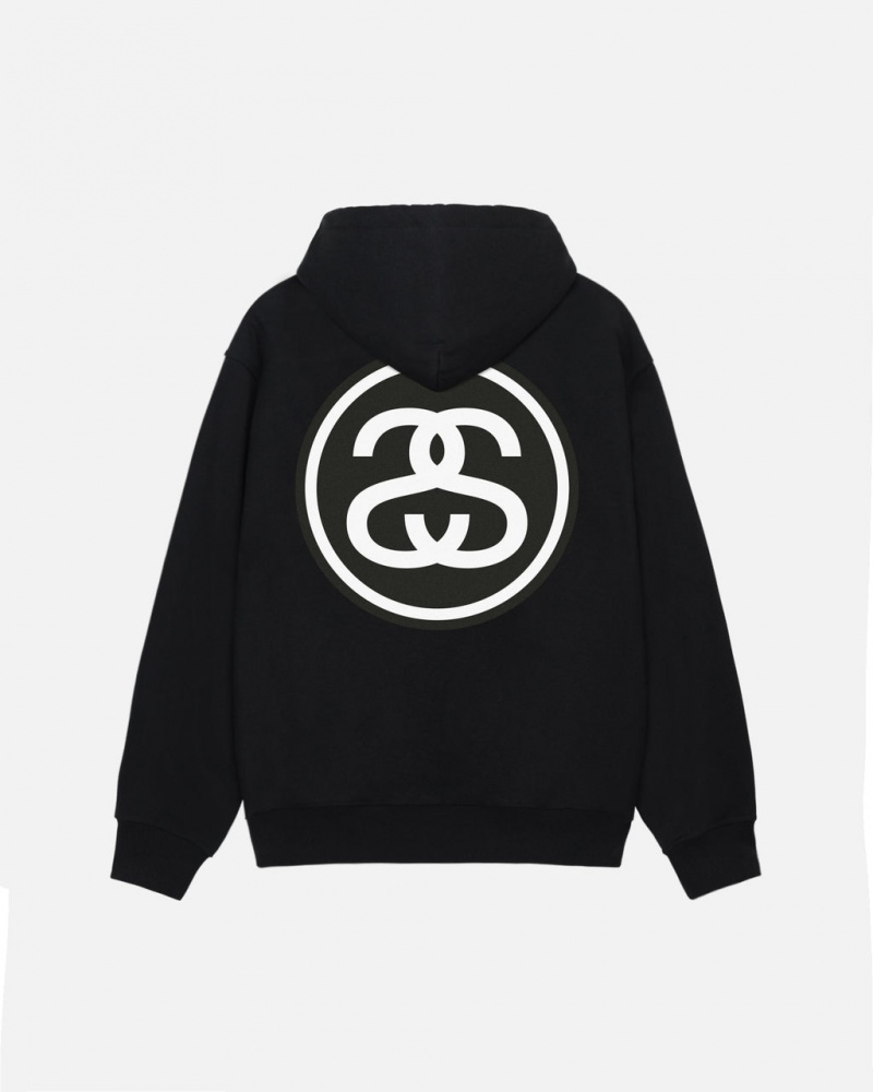 Stussy SS-Link Zip Hoodie - Unisex Hoodies Czarne | APLWC69004