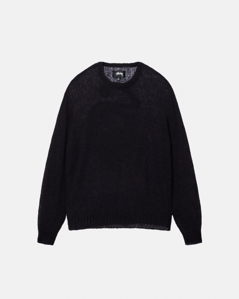 Stussy S Loose Knit Swetry - Unisex Sweaters Czarne | FPLHY62220