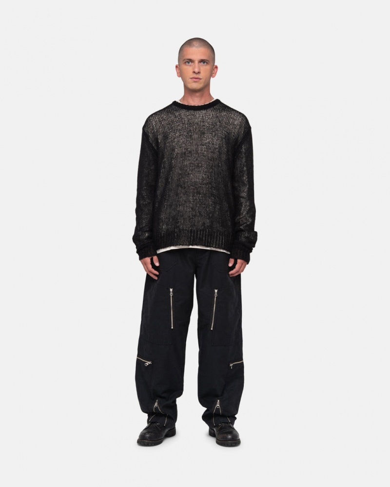 Stussy S Loose Knit Swetry - Unisex Sweaters Czarne | FPLHY62220