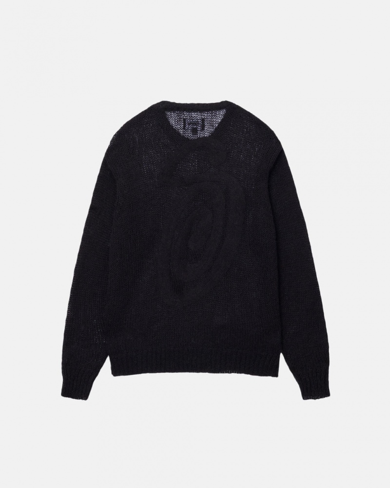 Stussy S Loose Knit Swetry - Unisex Sweaters Czarne | FPLHY62220