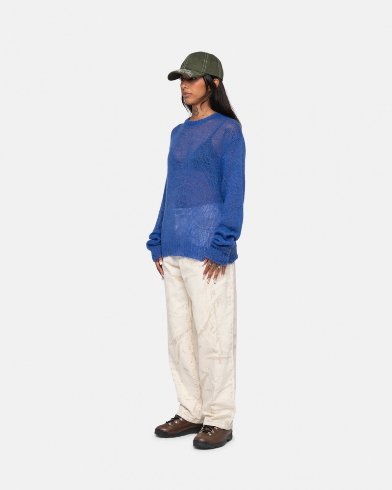 Stussy S Loose Knit Swetry - Unisex Sweaters Niebieskie | SPLNY88596