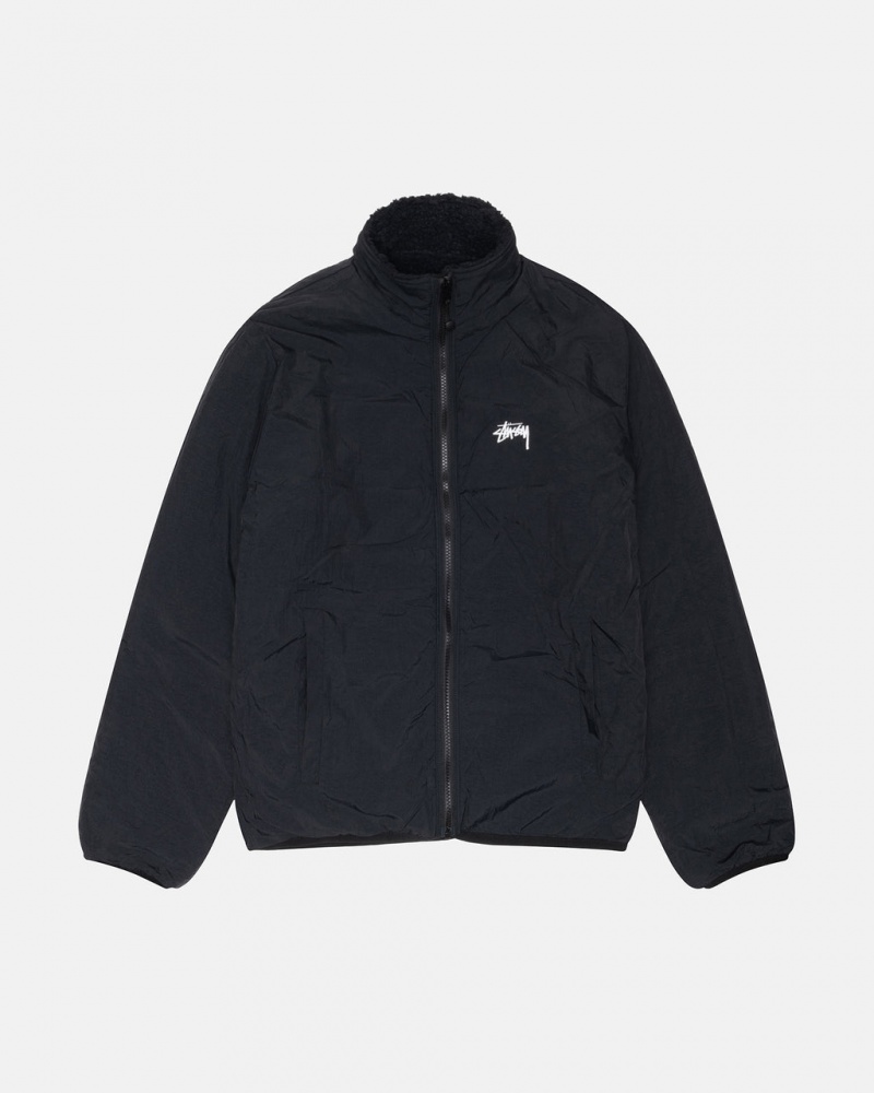 Stussy Sherpa Reversible Jacket - Unisex Jackets Czarne | UPLTG61791