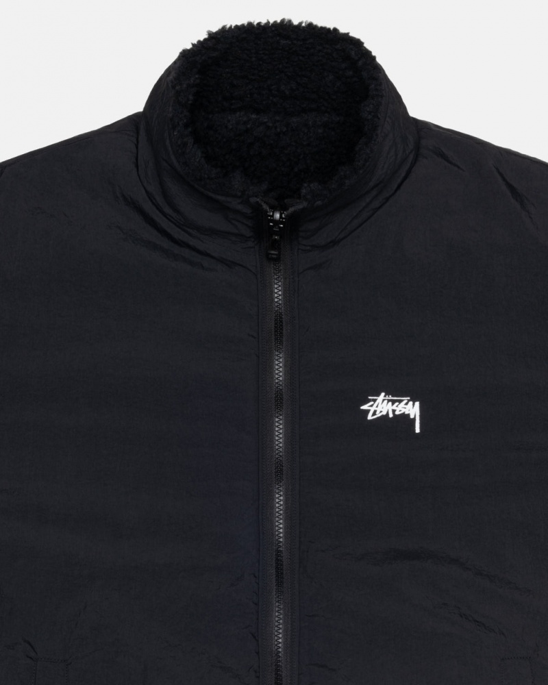 Stussy Sherpa Reversible Jacket - Unisex Jackets Czarne | UPLTG61791