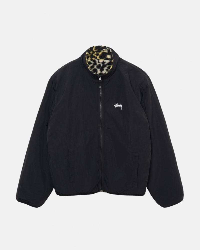 Stussy Sherpa Reversible Jacket - Unisex Jackets Żółte Panterka | PPLER30236