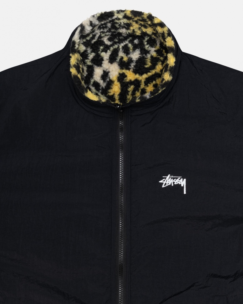 Stussy Sherpa Reversible Jacket - Unisex Jackets Żółte Panterka | PPLER30236