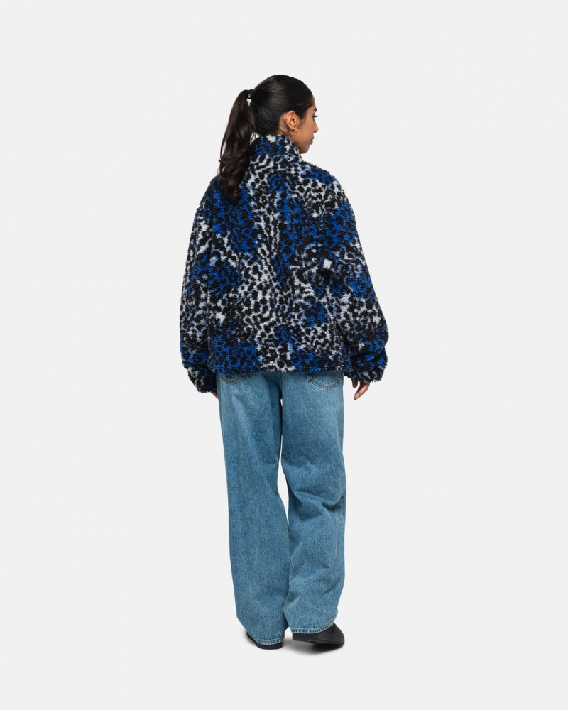 Stussy Sherpa Reversible Jacket - Unisex Jackets Niebieskie Panterka | XPLGW18622