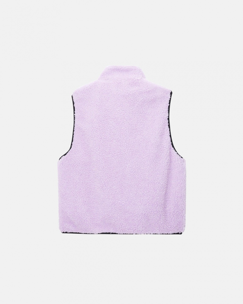 Stussy Sherpa Reversible Vest - Unisex Jackets Lawenda | PLQCS30414