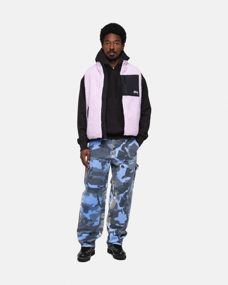 Stussy Sherpa Reversible Vest - Unisex Jackets Lawenda | PLQCS30414