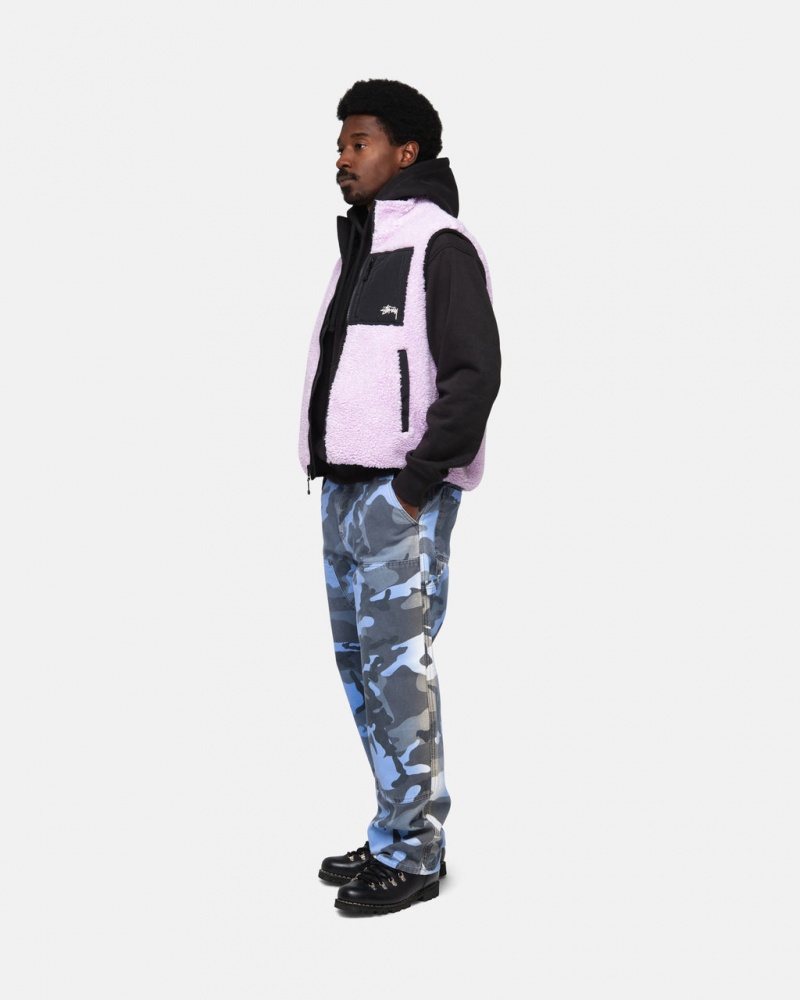 Stussy Sherpa Reversible Vest - Unisex Jackets Lawenda | PLQCS30414