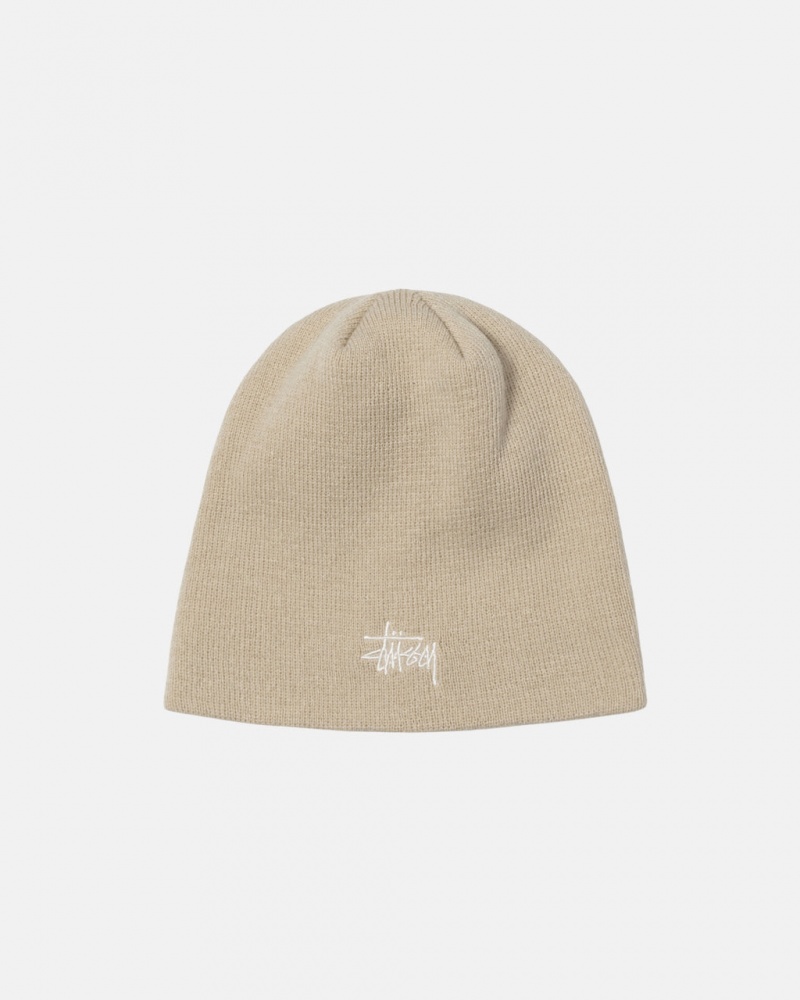 Stussy Skullcap Basic - Unisex Kremowe | PLJKU16877