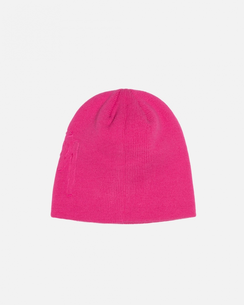 Stussy Skullcap Embossed Smooth Stock - Unisex Różowe | GPLEC79398