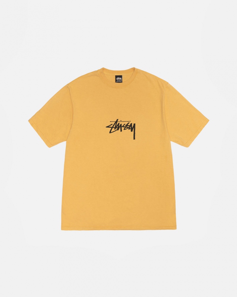 Stussy Small Stock Tee Pigment Dyed - Unisex Shortsleeve Pomarańczowe | EPLVG66564